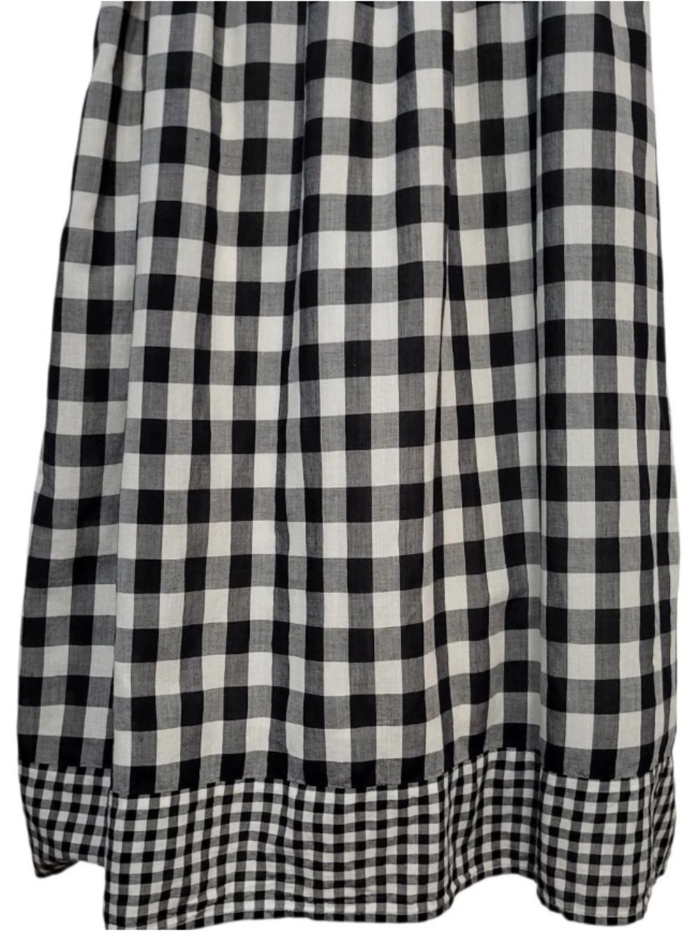 J Crew Black & White Gingham Button-Front Midi Dress with Tie Waist - Picture 6 of 14